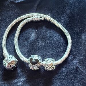 Pandora 2 Heart Charms - Bracelet sold separately